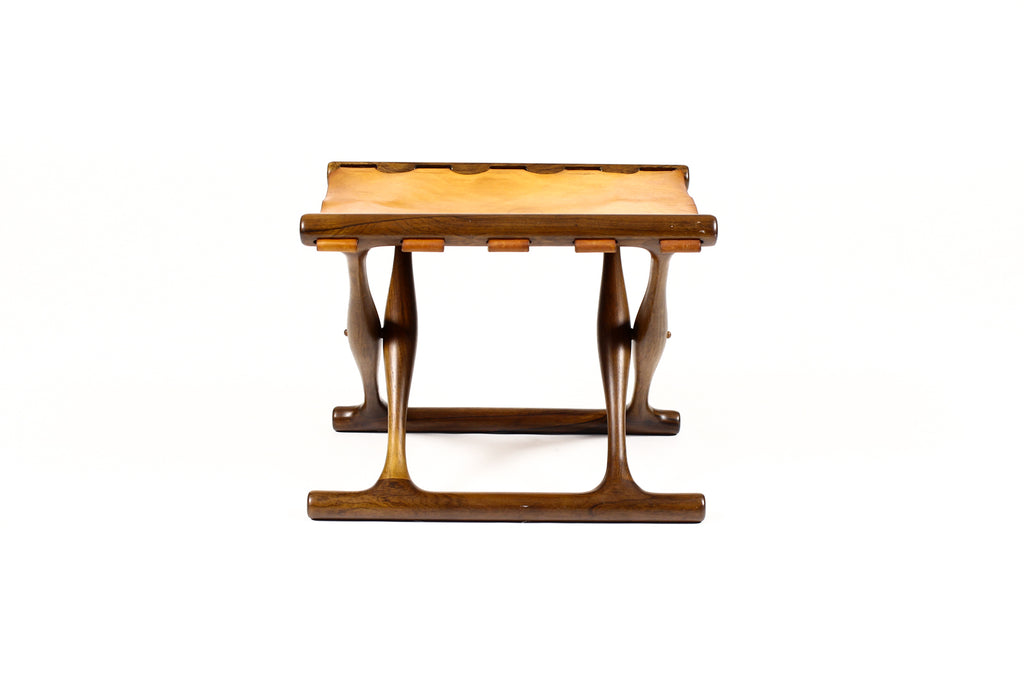 #1751 – Danish Modern / Mid century Rosewood “Gold Hill” Foot Stool – Poul Hundevad for Vamdrup Stølefabrik