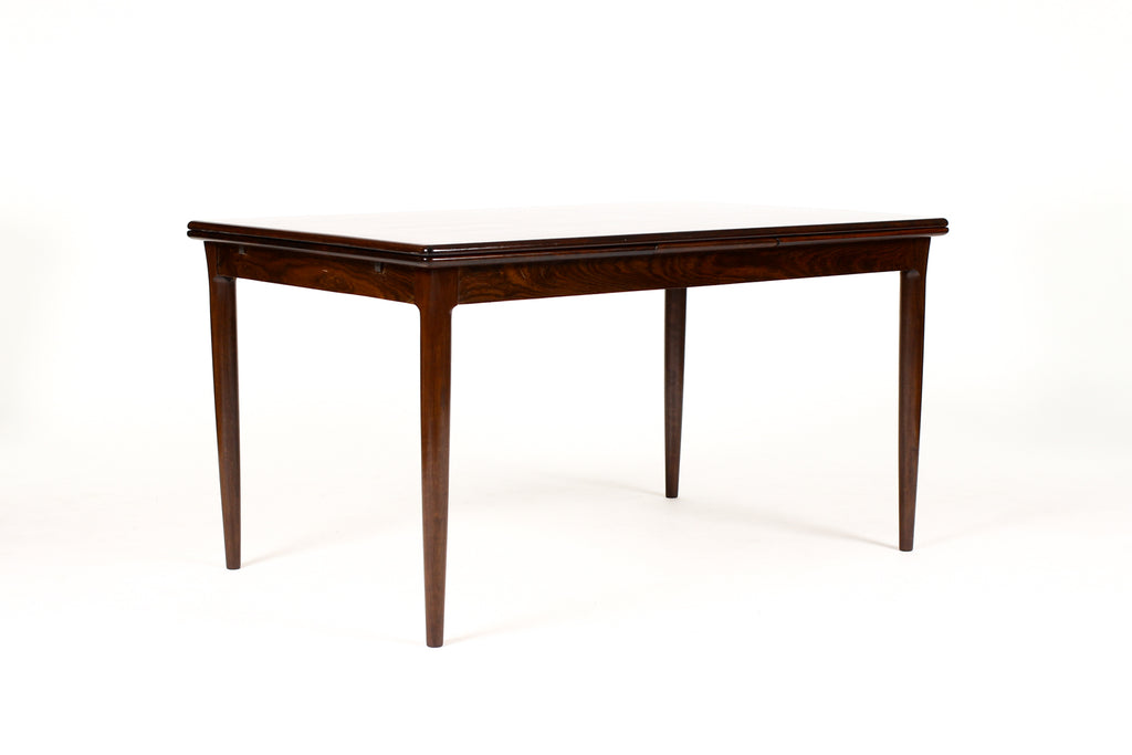 #1733 — Danish Modern / Mid Century Rosewood Dining Table — Rectangular Draw Leaf — Axel Christiansen for ACO Mobler