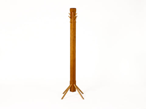 #1933 — Vintage Mid Century Tall Modernist Studio Craft Douglas Fir Coat / Hat Rack