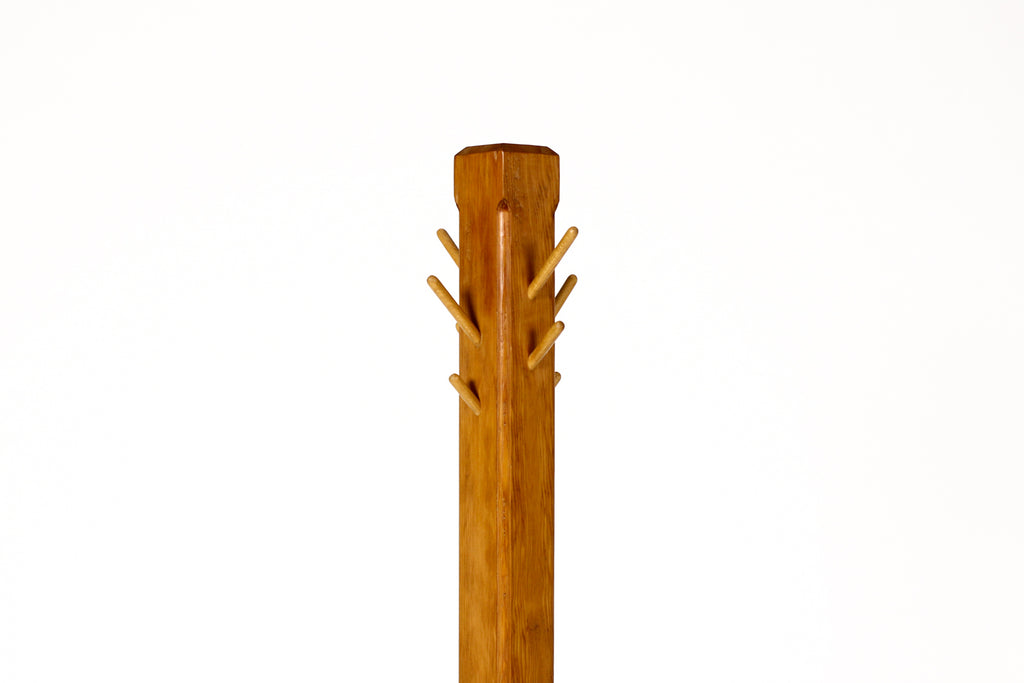 #1933 — Vintage Mid Century Tall Modernist Studio Craft Douglas Fir Coat / Hat Rack