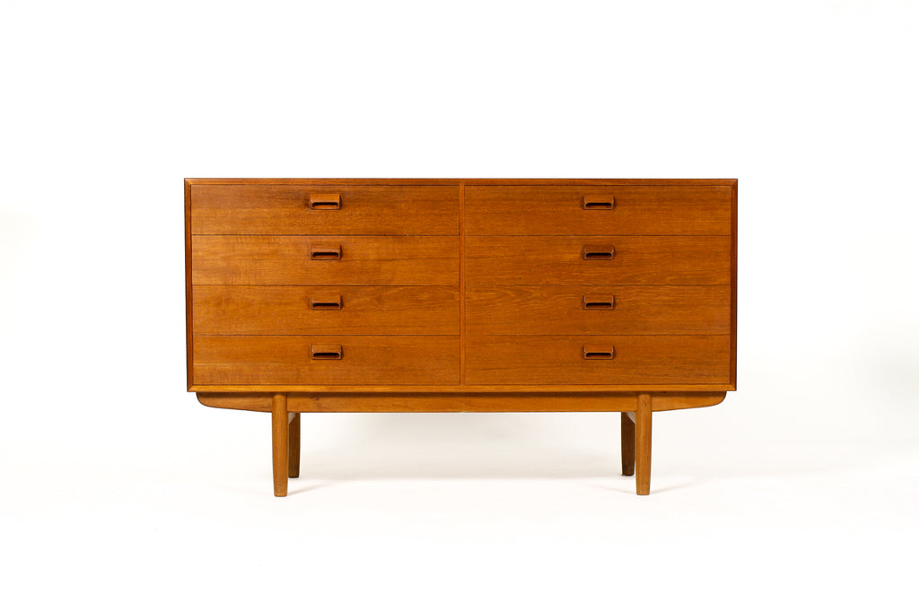 #2014 — Danish Modern / Mid Century Teak Low Dresser — Borge Mogensen for Søborg Møbelfabrik — 8 Drawers — B