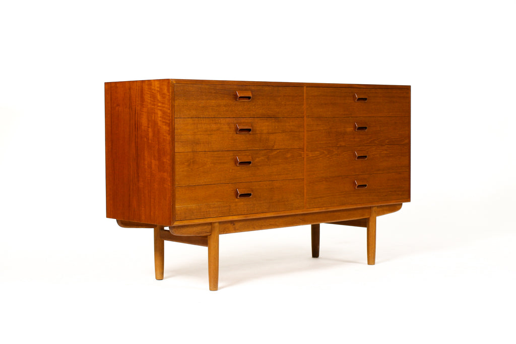 #2014 — Danish Modern / Mid Century Teak Low Dresser — Borge Mogensen for Søborg Møbelfabrik — 8 Drawers — B