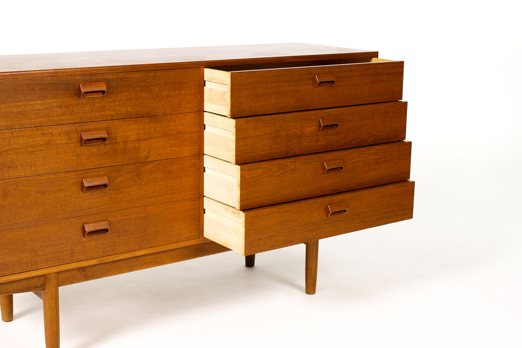 #2014 — Danish Modern / Mid Century Teak Low Dresser — Borge Mogensen for Søborg Møbelfabrik — 8 Drawers — B