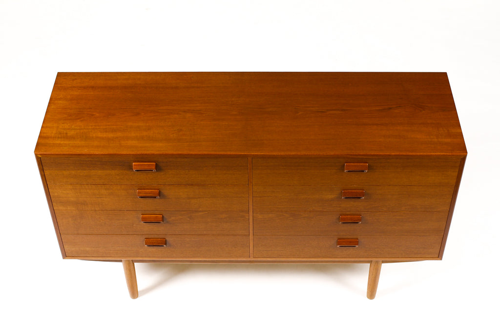 #2014 — Danish Modern / Mid Century Teak Low Dresser — Borge Mogensen for Søborg Møbelfabrik — 8 Drawers — B