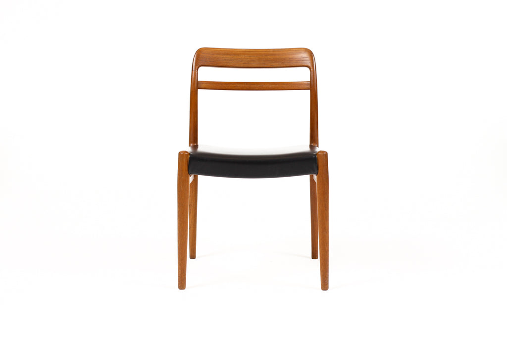 #2088 — Danish Modern / Mid Century Teak Model 145 Dining Chair — Alf Aarseth for Gustav Bahus — Black vinyl