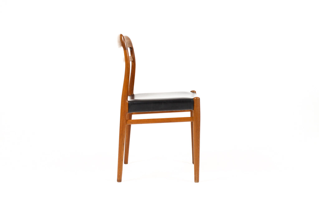 #2088 — Danish Modern / Mid Century Teak Model 145 Dining Chair — Alf Aarseth for Gustav Bahus — Black vinyl