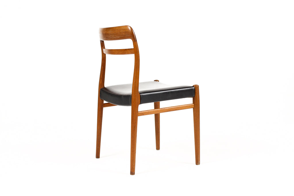 #2088 — Danish Modern / Mid Century Teak Model 145 Dining Chair — Alf Aarseth for Gustav Bahus — Black vinyl