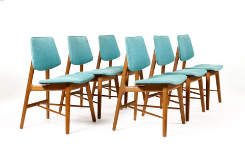 #2084 – Danish Modern / Mid Century Teak Dining Chairs – Louis Van Teeffelen for Webe – Set of 6 – Restoration Included