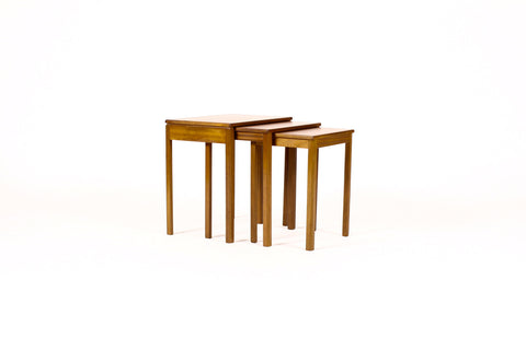 #956 — Danish Modern / Mid Century Teak Nesting Tables — Straight Leg — McIntosh