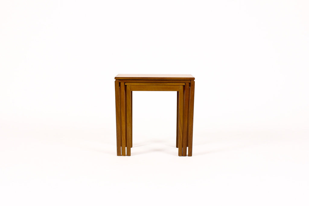 #956 — Danish Modern / Mid Century Teak Nesting Tables — Straight Leg — McIntosh