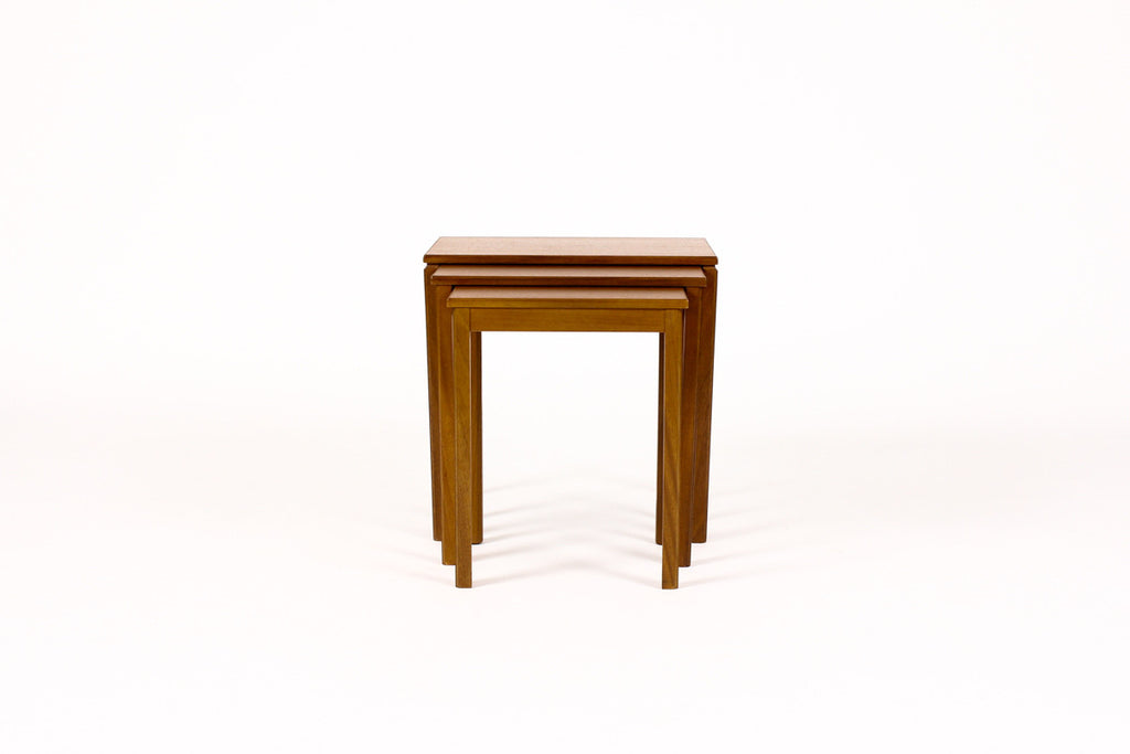 #956 — Danish Modern / Mid Century Teak Nesting Tables — Straight Leg — McIntosh