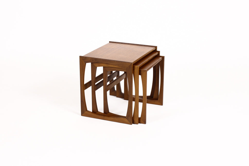 #1264 - Danish Modern / Mid Century Teak Nesting Tables (set of 3) Straight side Profile - G Plan