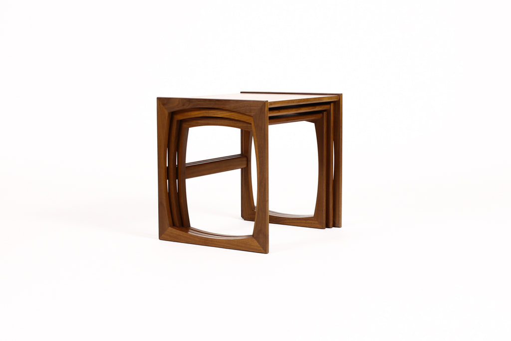 #1264 - Danish Modern / Mid Century Teak Nesting Tables (set of 3) Straight side Profile - G Plan