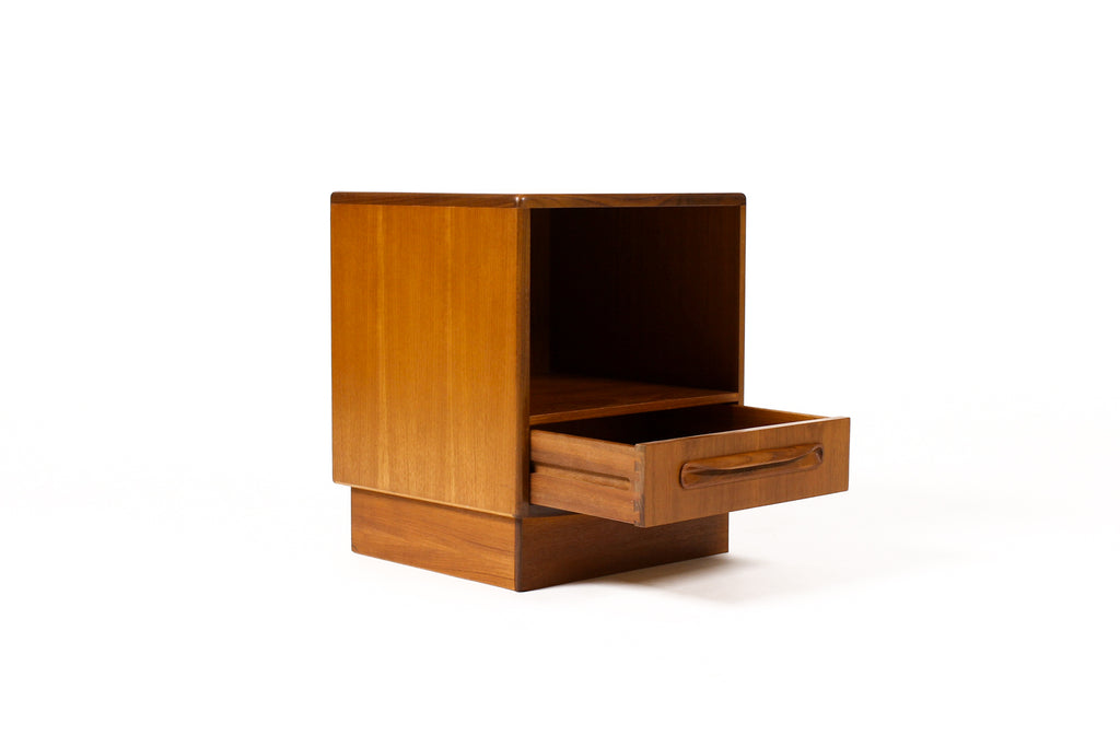 #1797 —Danish Modern / Mid Century Single Teak Nightstand with drawer – Fresco Line – G-Plan — D