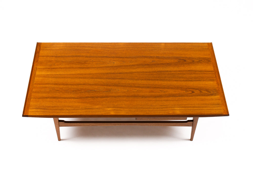 #2051 — Danish Modern / Mid Century Rectangular Large Teak Coffee Table — Moreddi — Single Drawer