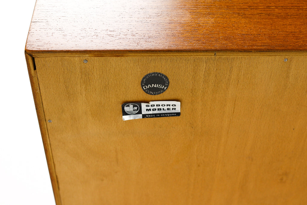 #2103 — Danish Modern / Mid Century Teak Credenza / Sideboard— Borge Mogensen for Søborg — Sliding Doors