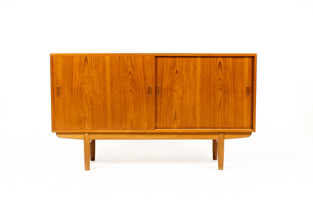 #2103 — Danish Modern / Mid Century Teak Credenza / Sideboard— Borge Mogensen for Søborg — Sliding Doors