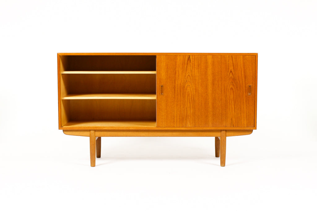 #2103 — Danish Modern / Mid Century Teak Credenza / Sideboard— Borge Mogensen for Søborg — Sliding Doors
