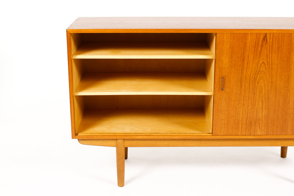 #2103 — Danish Modern / Mid Century Teak Credenza / Sideboard— Borge Mogensen for Søborg — Sliding Doors