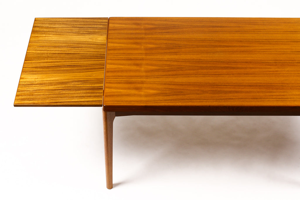 #1525 — Danish Modern / Mid Century Teak Expandable Dining Table — Rectangular — Draw Leaf — Vejle Stole Møbelfabrik