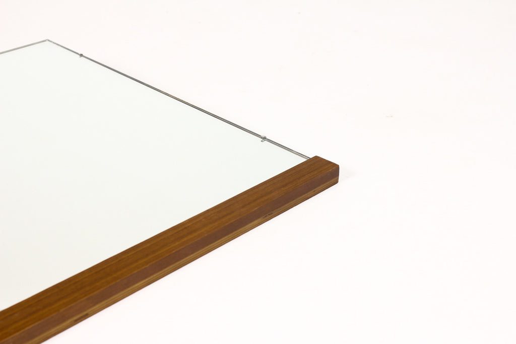 #1177 — Danish Modern / Mid Century Rectangular Mirror - Mahogany Trim
