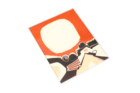 #2035 — Vintage Mid Century Abstract Art Deco Landscape Serigraph Print — Antonio Guansé