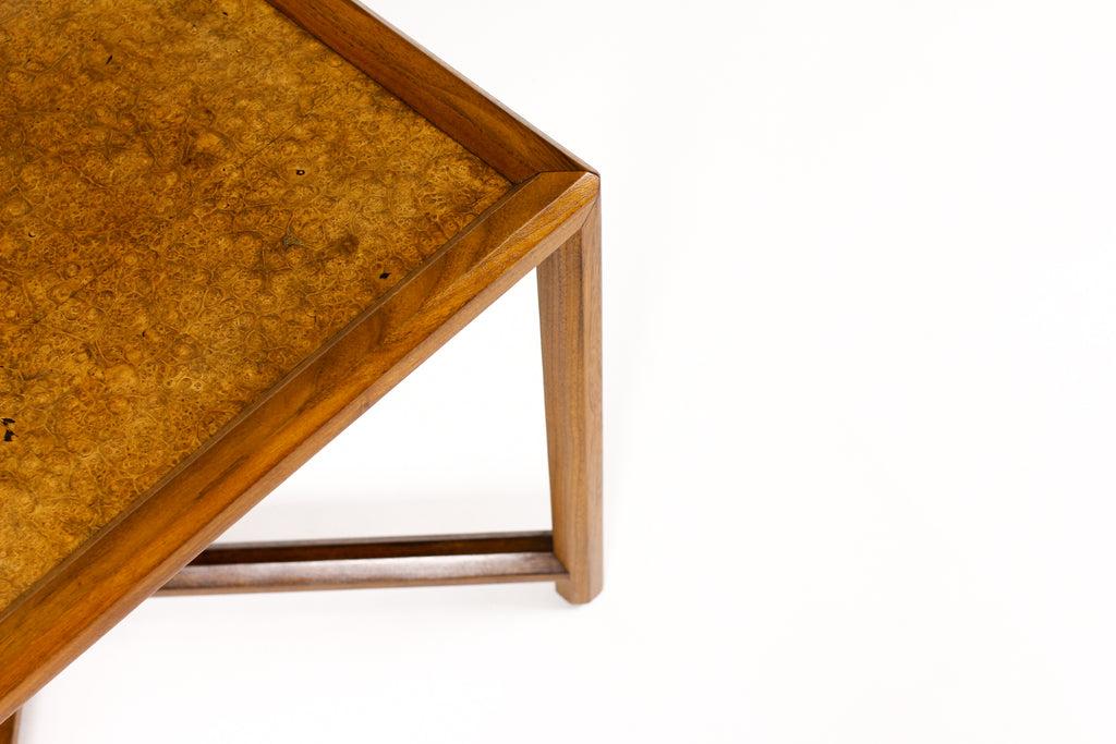 #1980 — Danish Modern / Mid Century Square Walnut Janus Side Table — Edward Wormley for Dunbar