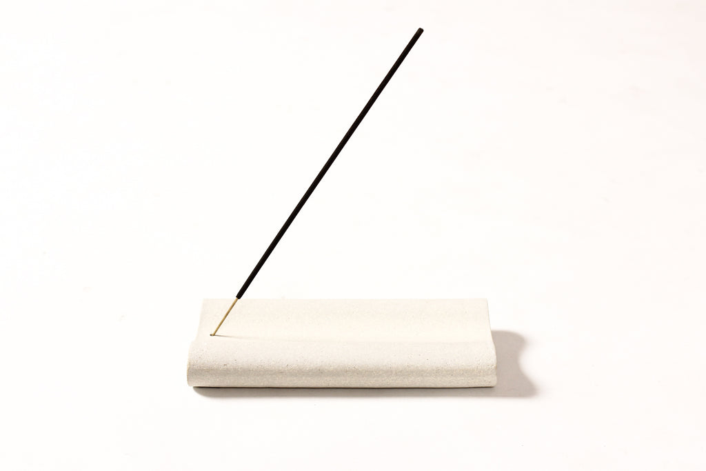 #1849 —  Stoneware Ceramic Modernist Sculptural Stick Incense Holder / Burner