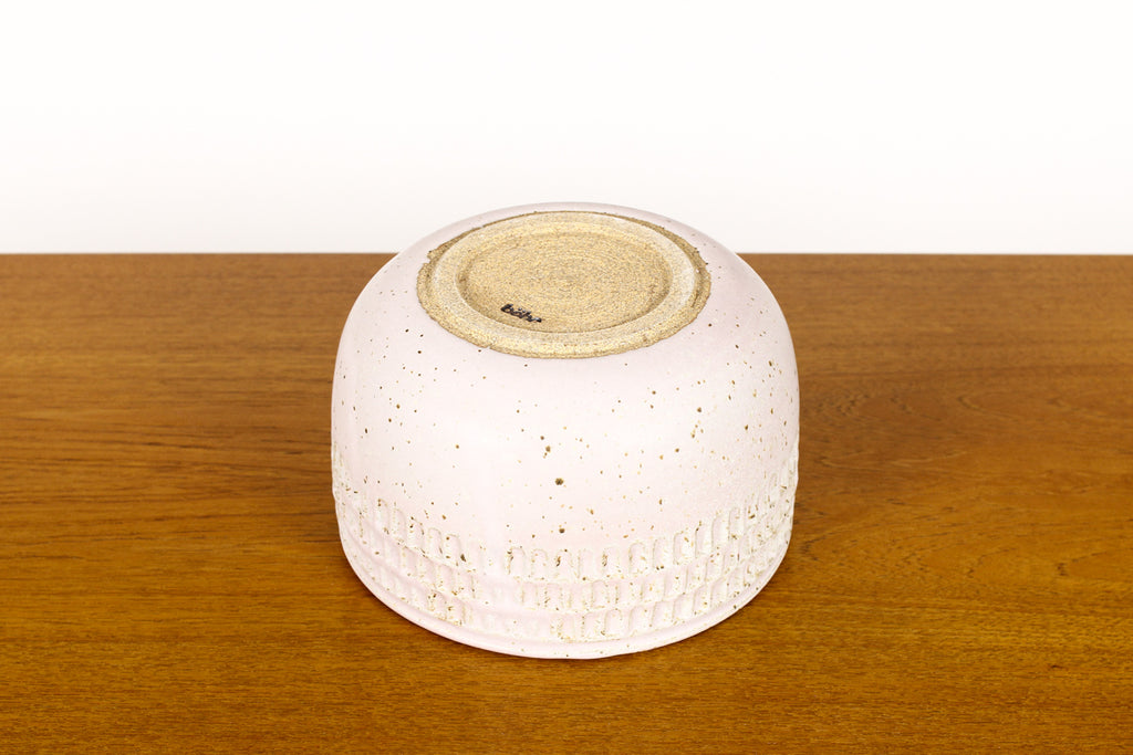 #1500 —Ceramic Stoneware Planter —Large Facet pattern —White Glaze — P68