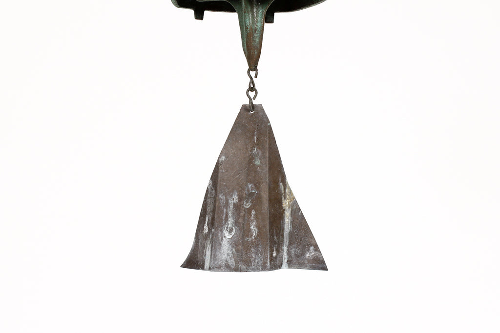 #2036 — Mid Century / Vintage Wind Bell by Paolo Soleri — Square Casting — Cast Bronze — Arcosanti